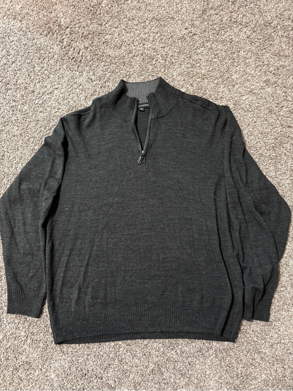Men's Charcoal Quarter-Zip Dress Sweater